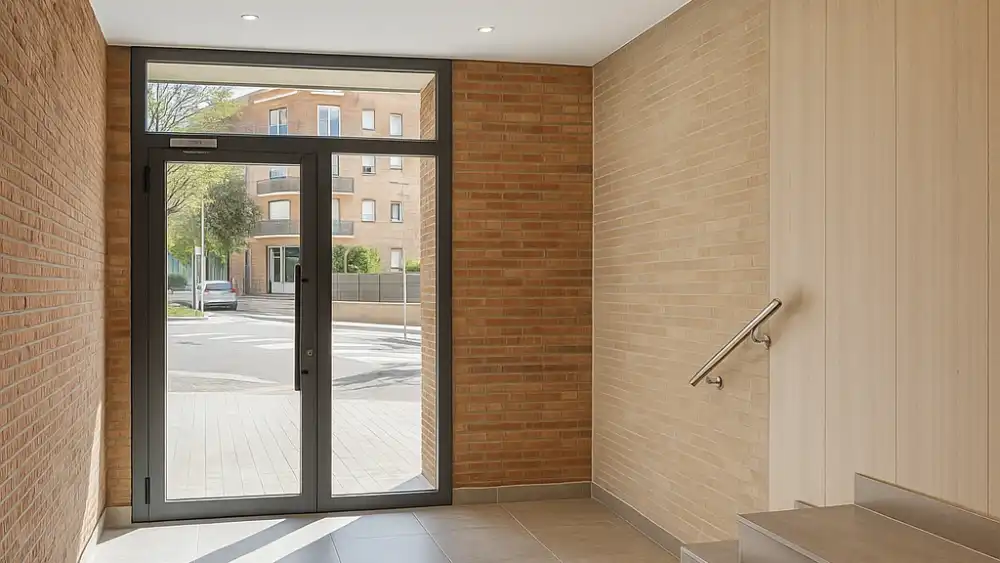 Entrada reformada en edificio de comunidad en Les Franqueses del Vallès