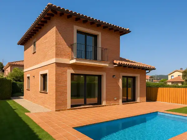 Vivienda reformada con fachada de obra vista en Les Franqueses del Vallès