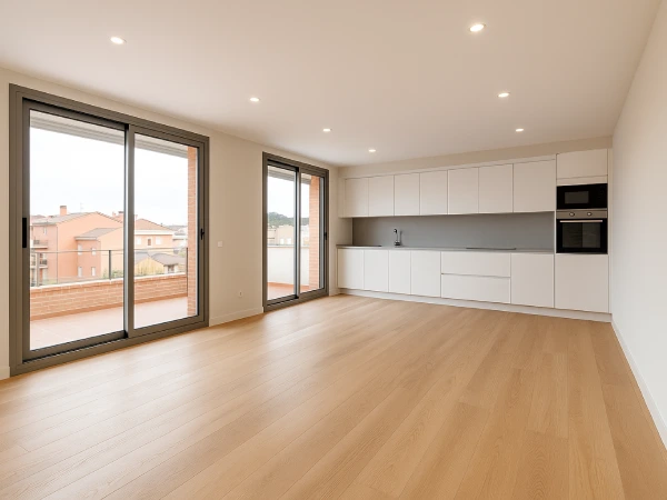 Reforma integral terminada en Montmeló Salón y cocina reformados en vivienda de Montmeló con acabados modernos y cocina abierta
